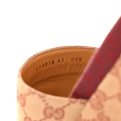 Gucci Canvas GG Monogram Angelina Platform Slide Sandals 41 Beige Ruggine 8 of 9