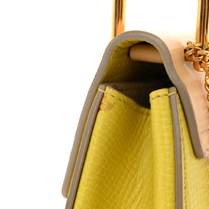 Chloe Grained Calfskin Lambskin Mini Bi-Color Drew Shoulder Bag Yellow Beige 11 of 14