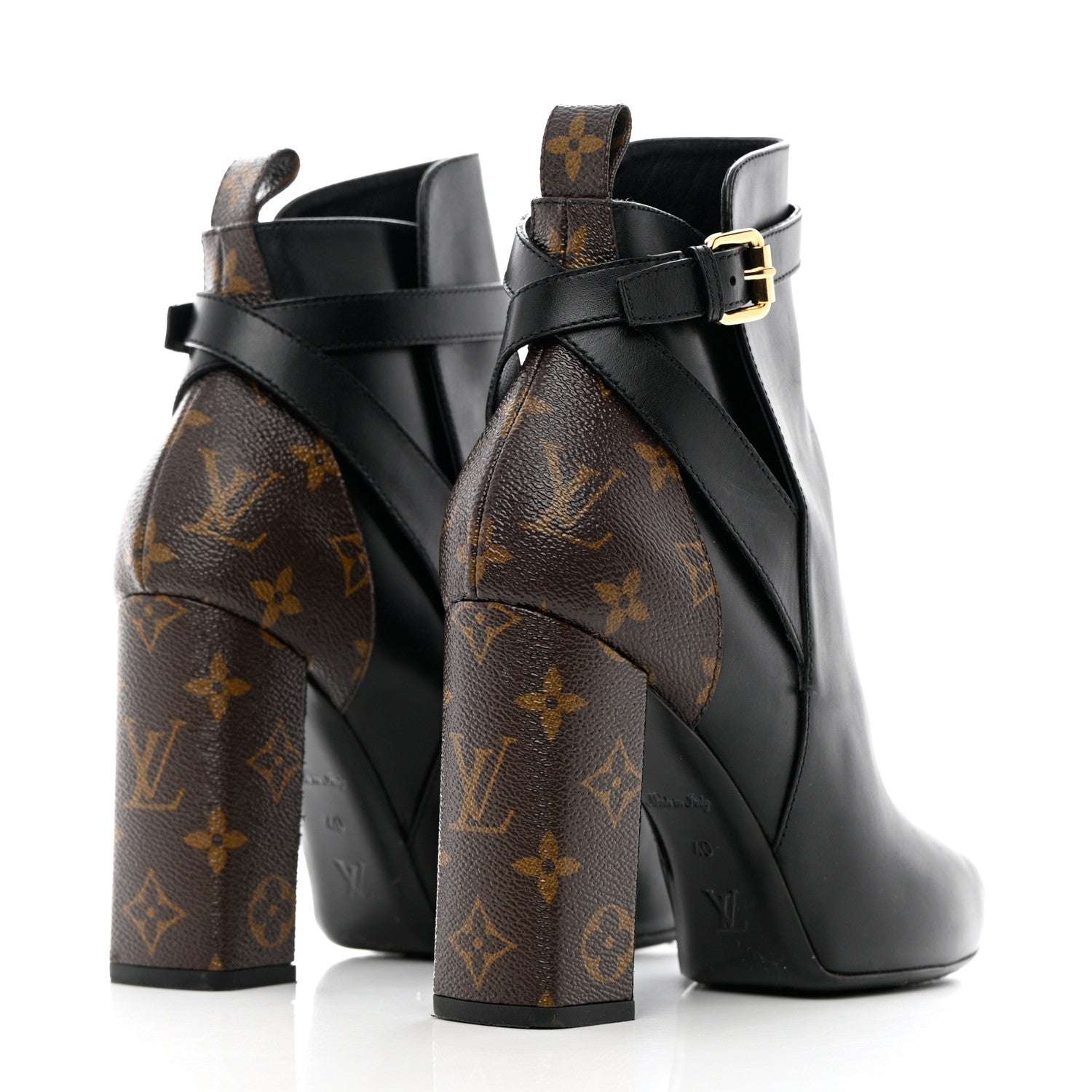 Louis Vuitton Calfskin Patent Monogram Matchmake Low Boots 40 4 of 16