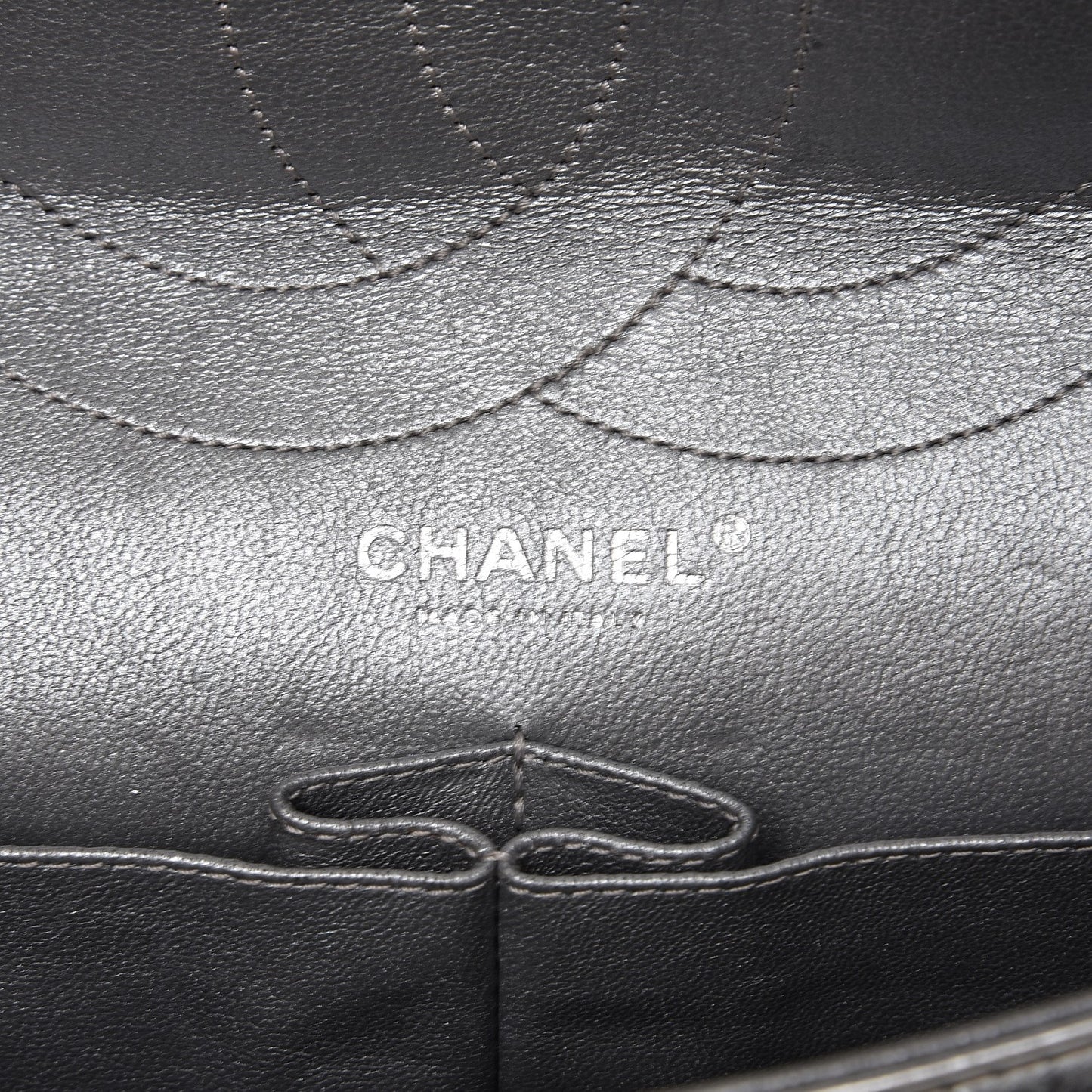 Metallic Aged Calfskin Quilted 2.55 Reissue 228 Flap Silver