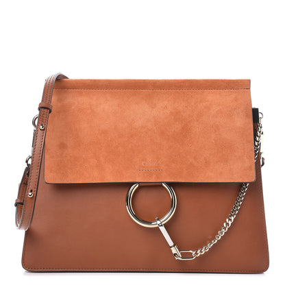 Chloe Suede Calfskin Medium Faye Shoulder Bag Tobacco 1 of 11