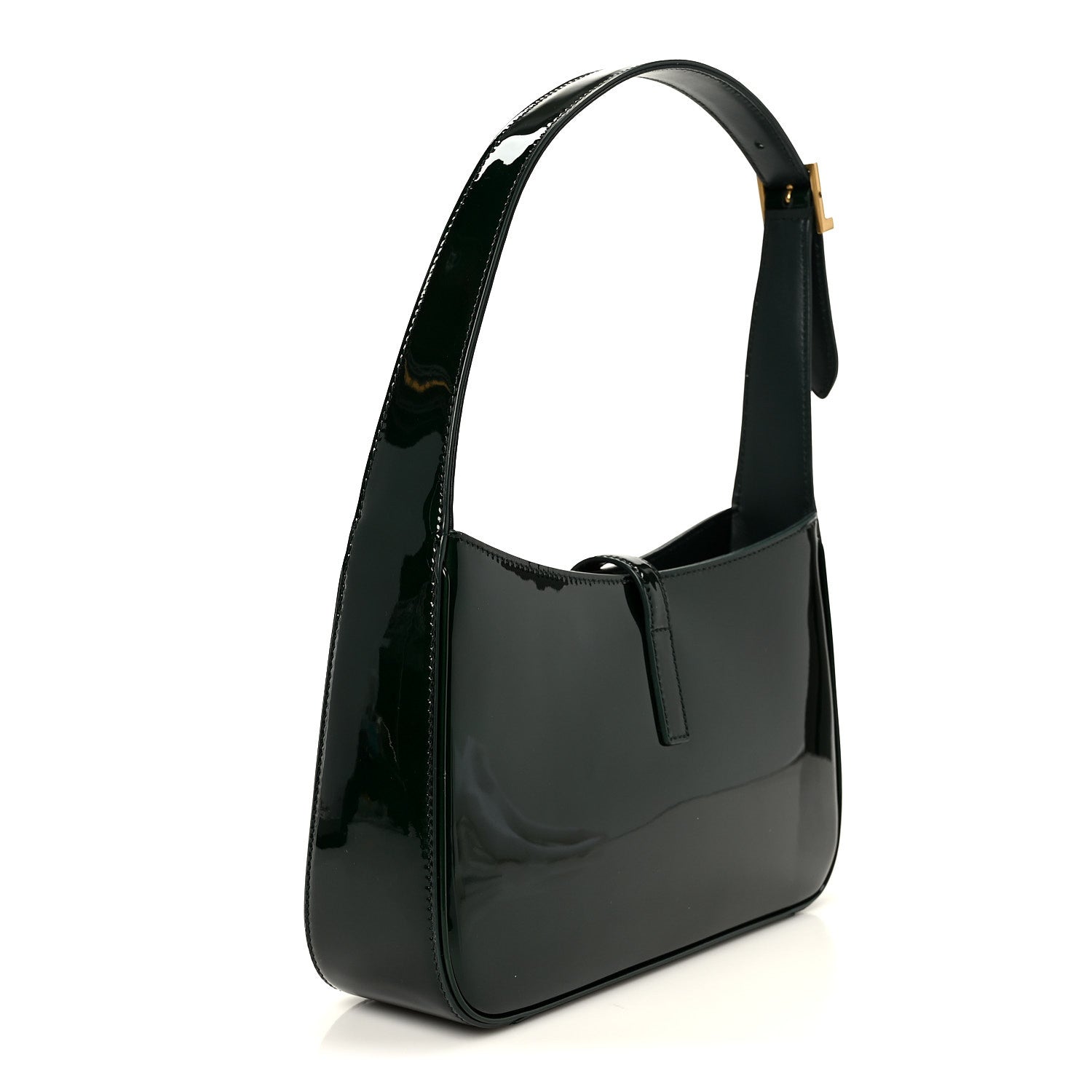 Saint Laurent Patent Le 5 A 7 Hobo Dark Leaf 3 of 10