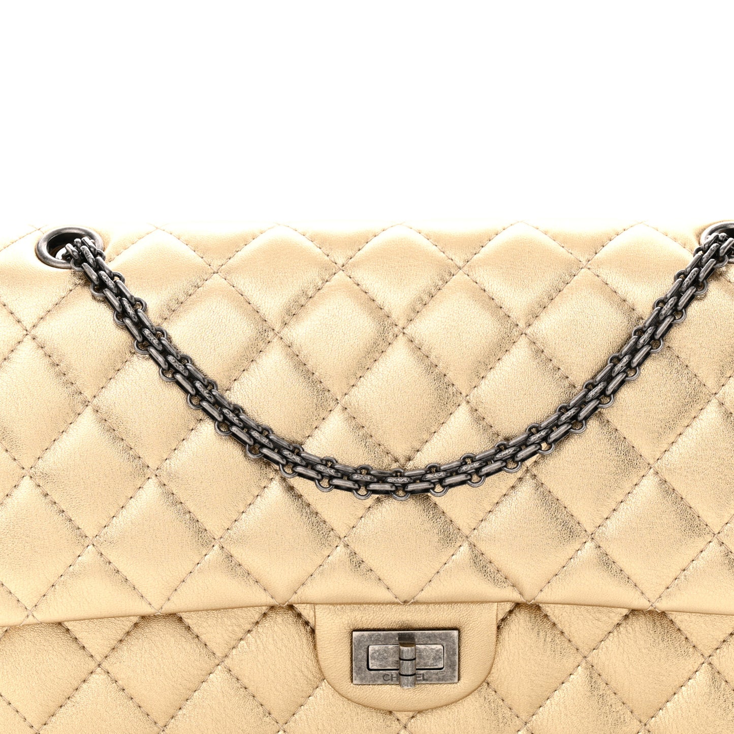 Metallic Calfskin Quilted 2.55 Reissue 226 Flap Gold