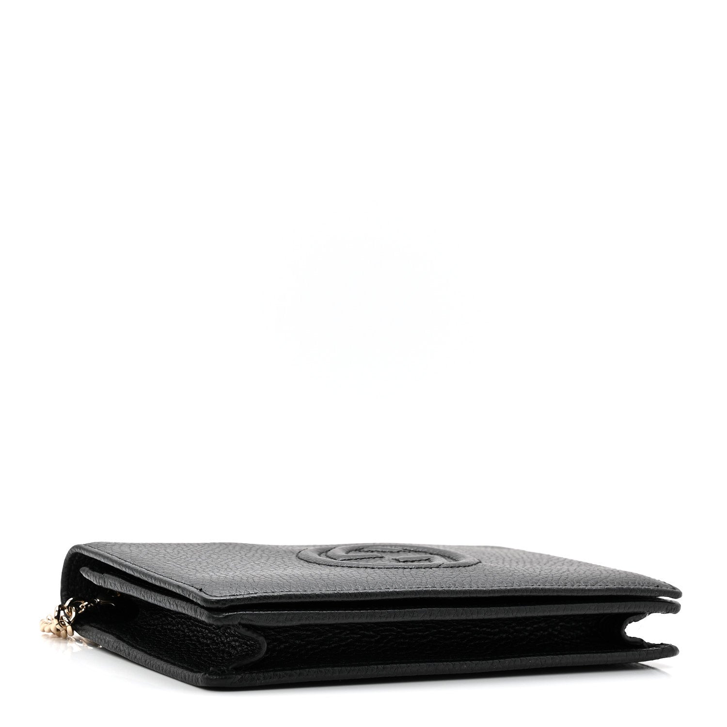 Gucci Pebbled Calfskin Soho Wallet On Chain Black 4 of 10