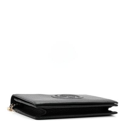 Gucci Pebbled Calfskin Soho Wallet On Chain Black 4 of 10