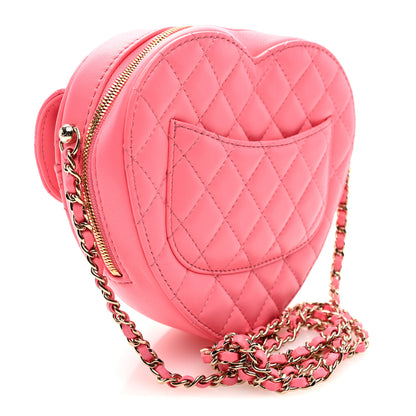 Chanel Lambskin Quilted CC In Love Heart Bag Pink 3 of 9