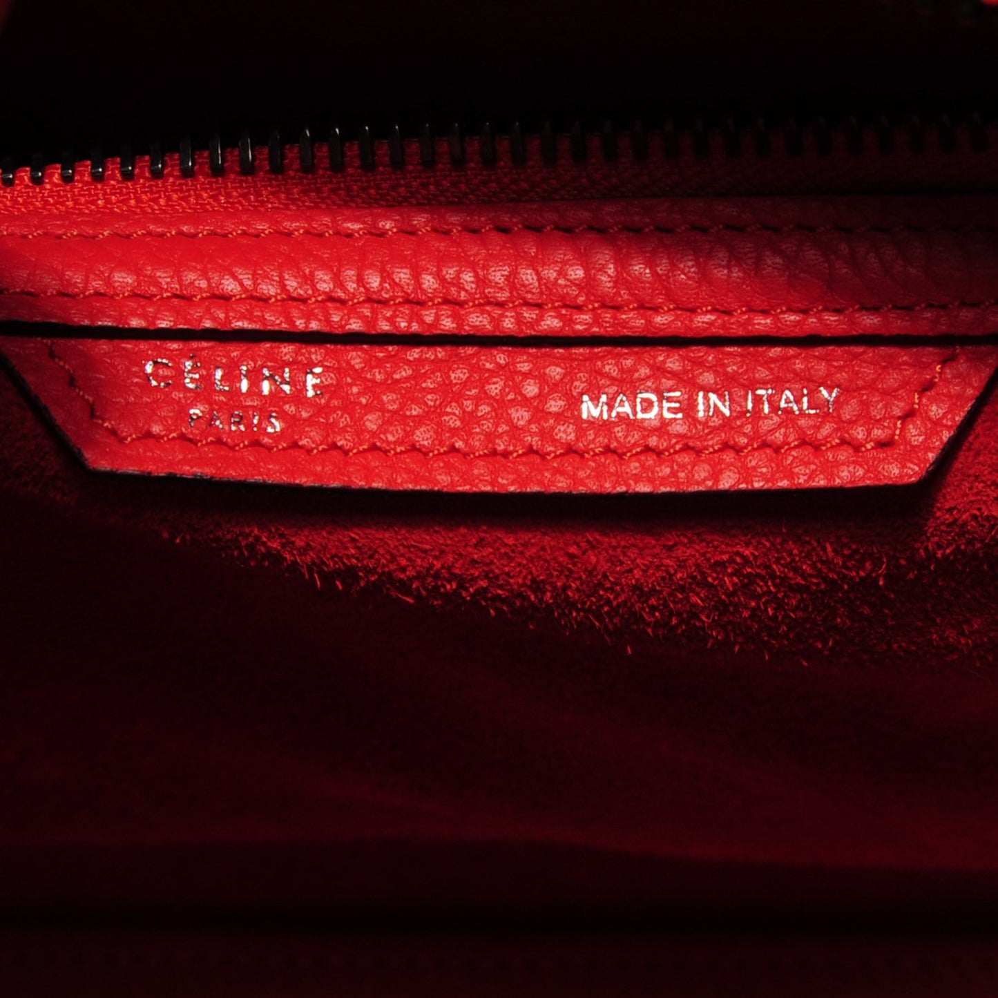 Drummed Calfskin Micro Luggage Vermillion