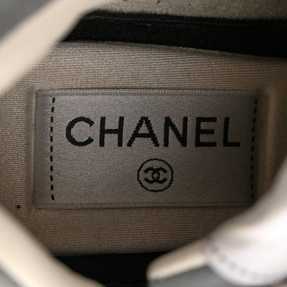 Chanel Fabric Suede Calfskin Quilted CC Sneakers 37 Dark Grey 6 of 15