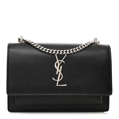 Saint Laurent Calfskin Monogram Sunset Chain Wallet Black 1 of 11