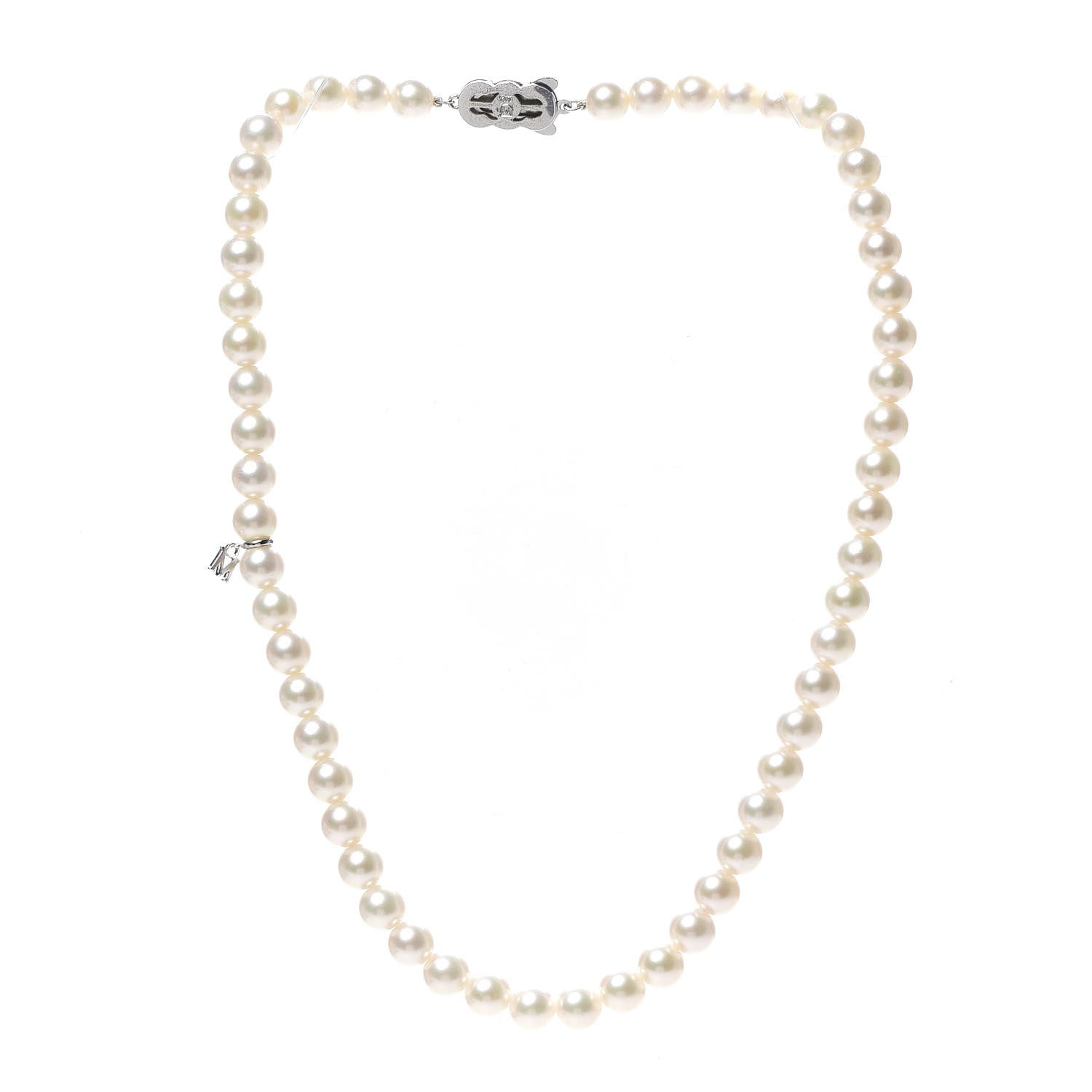 Mikimoto Sterling Silver Pearl 7-7.5mm Strand Necklace 16.5" 3 of 5