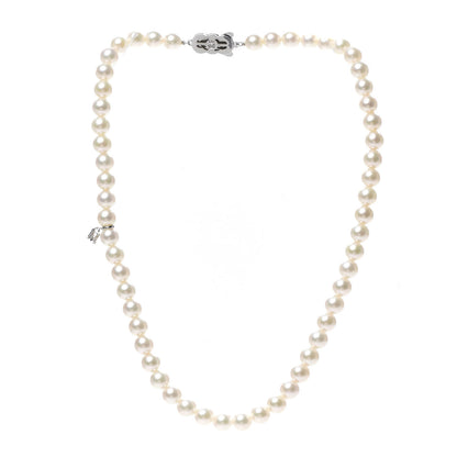 Mikimoto Sterling Silver Pearl 7-7.5mm Strand Necklace 16.5" 3 of 5