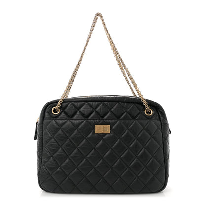 Chanel Aged Calfskin Quilted Large Reissue Camera Case Black 1 of 10