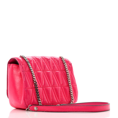 Versace Patent Quilted Virtus Shoulder Bag Pink 3 of 14