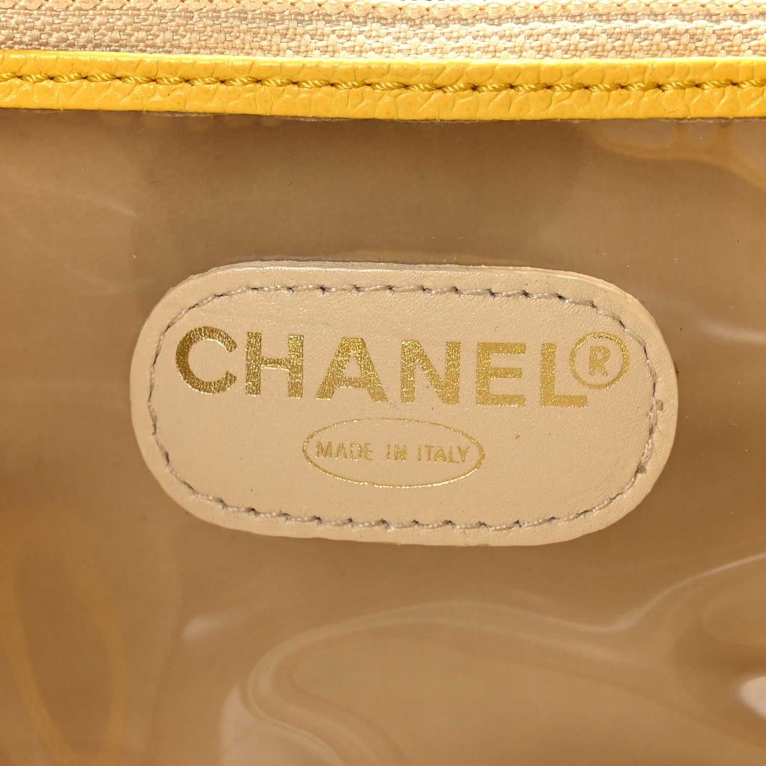 Chanel Caviar CC Vanity Train Case Yellow 6 of 11