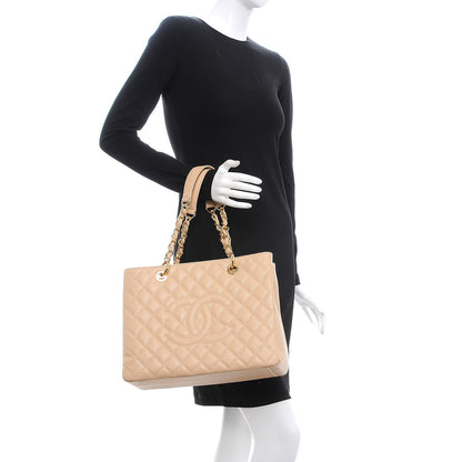 Chanel Caviar Quilted Grand Shopping Tote GST Beige Clair 2 of 8