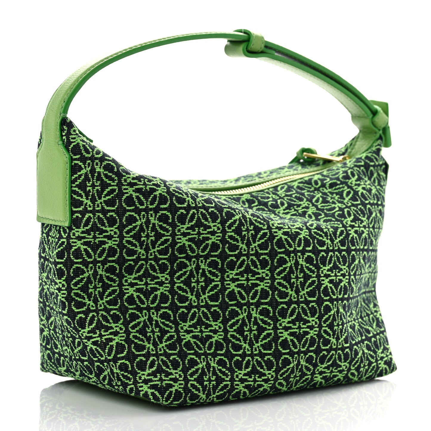 Jacquard Anagram Calfskin Small Cubi Bag Apple Green