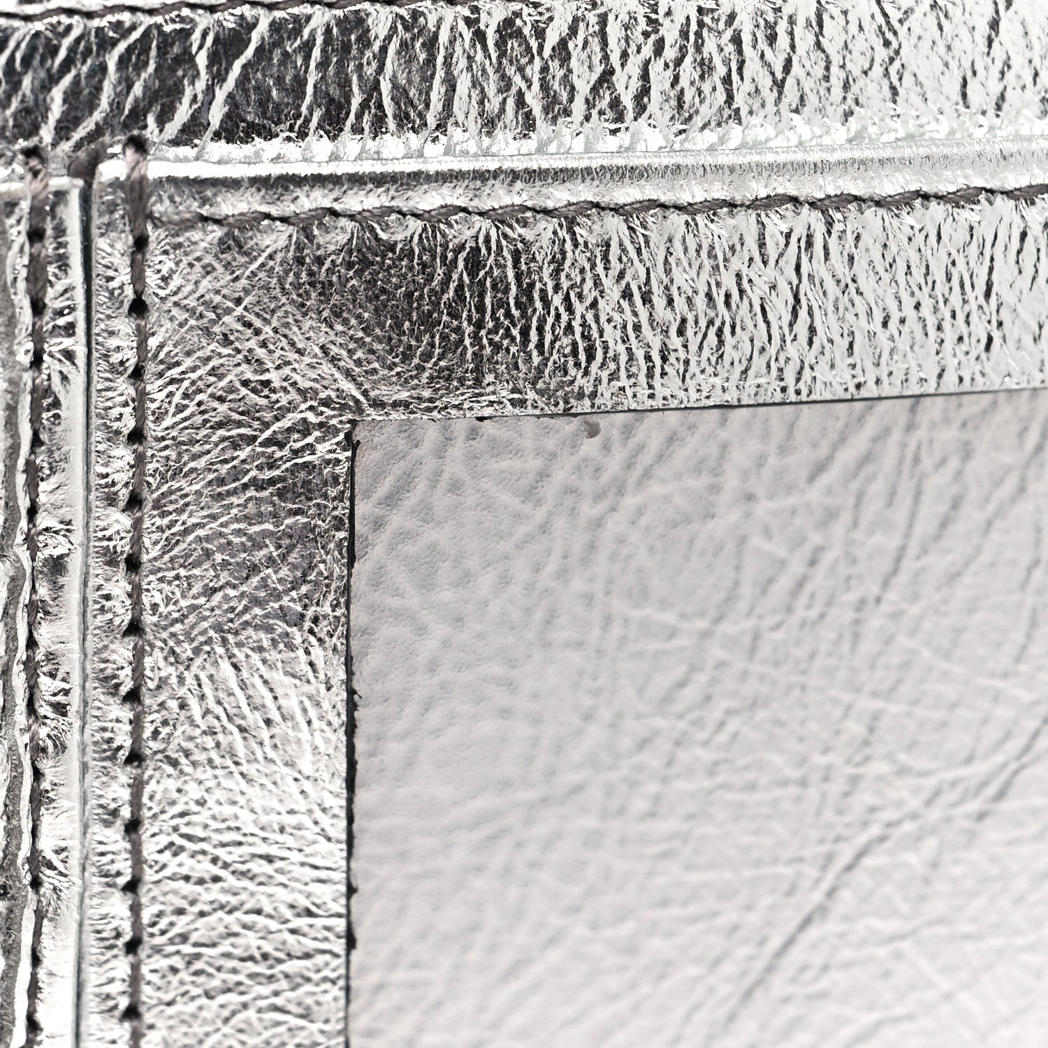 Saint Laurent Metallic Crinkled Calfskin Belle de Jour Chain Clutch Silver 15 of 16