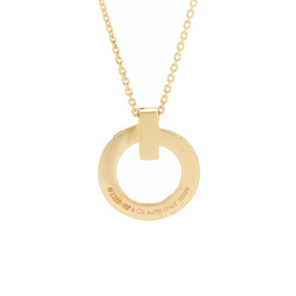 Tiffany 18K Yellow Gold T T1 Circle Pendant Necklace 7 of 8