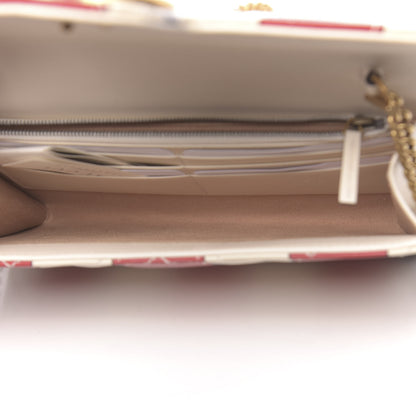 Gucci Calfskin Matelasse Trompe L'Oeil Print Mini GG Marmont Chain Wallet White 5 of 11