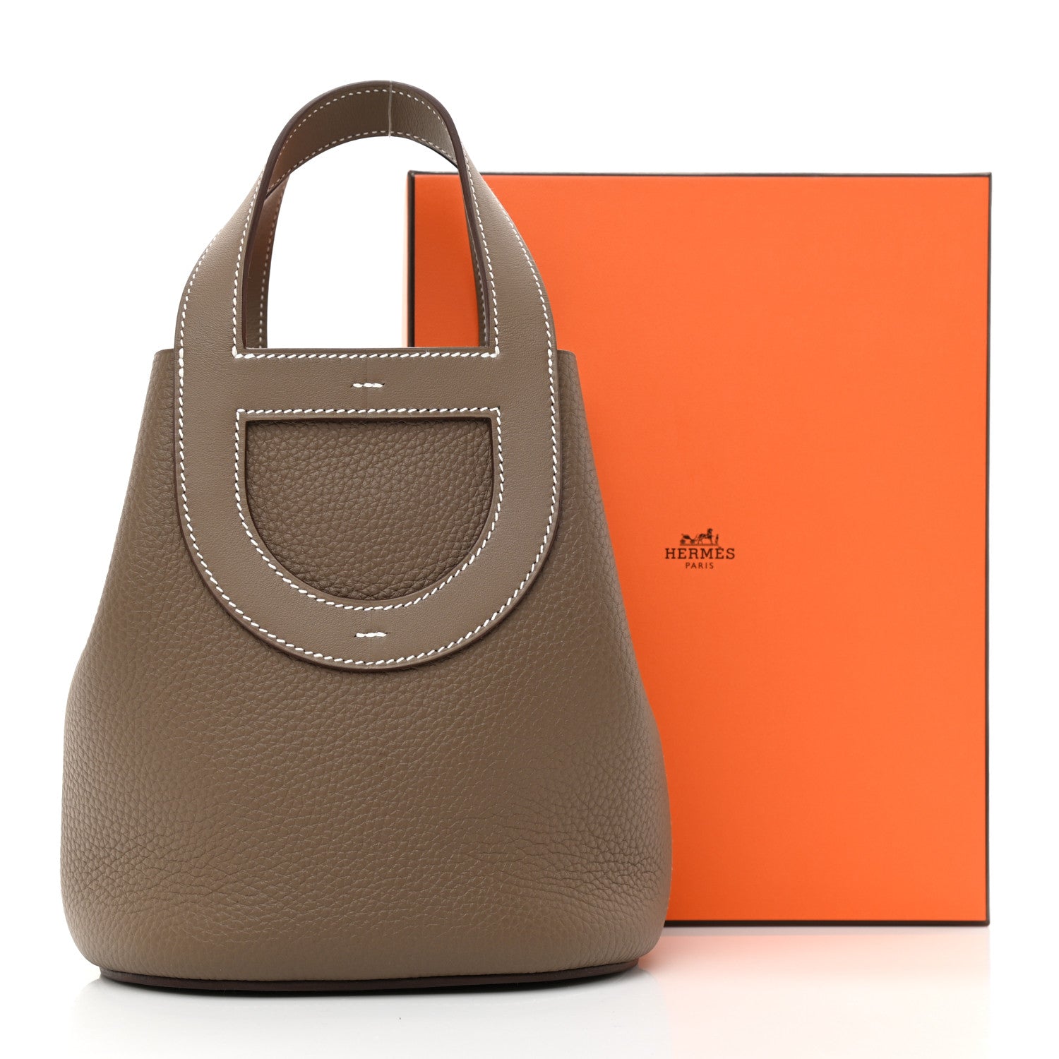 Hermes Taurillon Clemence Swift In-The-Loop 18 Bag Etoupe 11 of 11