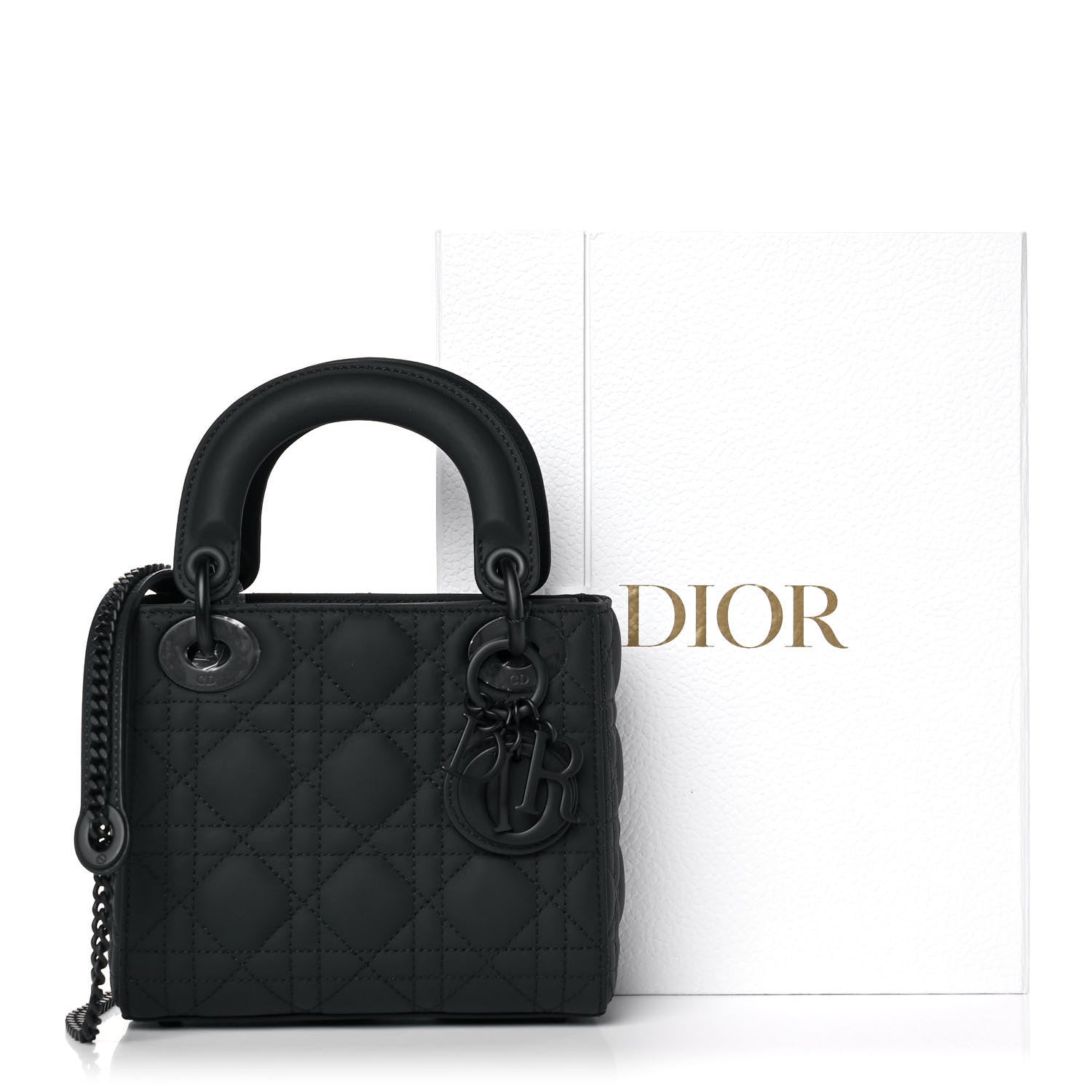 Christian Dior Ultra Matte Calfskin Cannage Mini Lady Dior Black 14 of 14