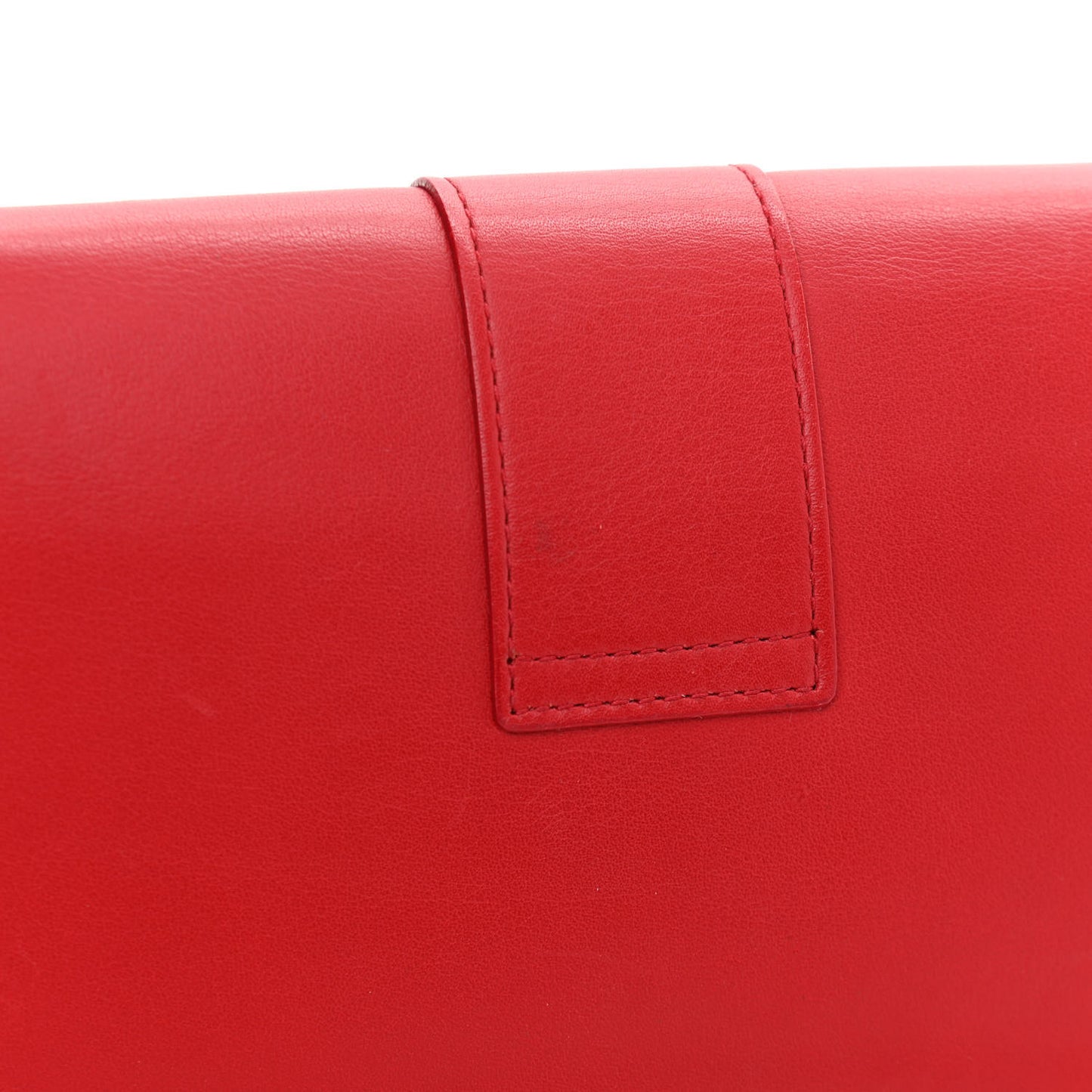 Calfskin Classic Y Ligne Chain Wallet Vermillion
