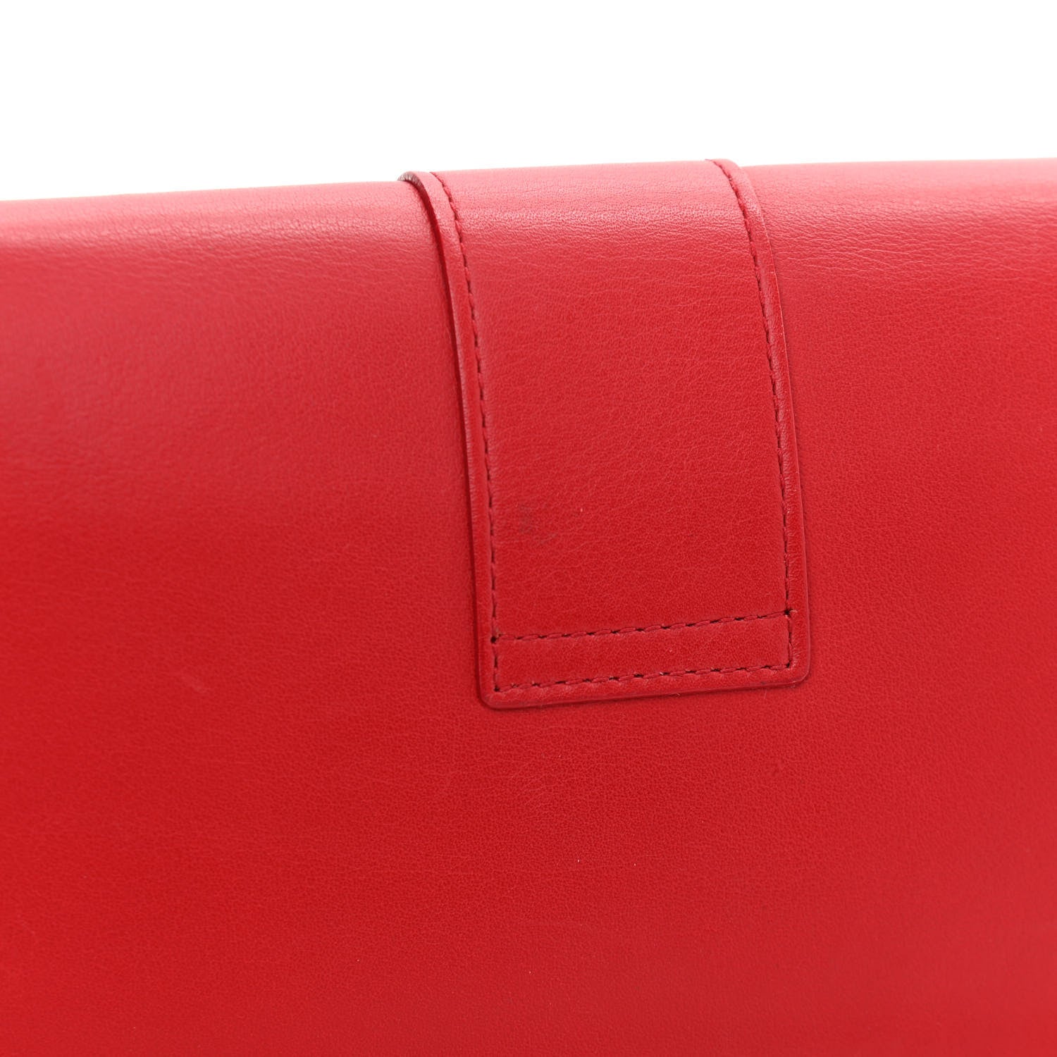 Saint Laurent Calfskin Classic Y Ligne Chain Wallet Vermillion 11 of 13