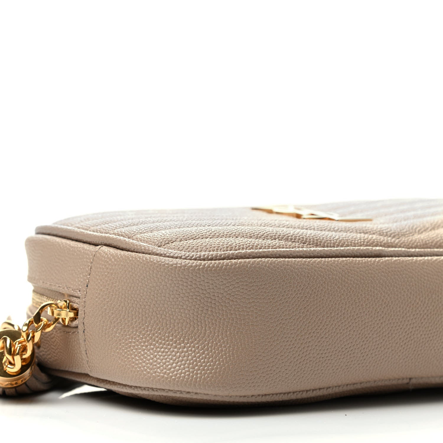 Saint Laurent Grain De Poudre Matelasse Monogram Mini Lou Camera Bag Dark Beige 9 of 10