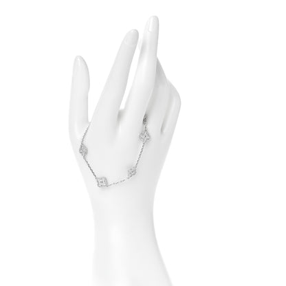Van Cleef & Arpels 18K White Gold Diamond 6 Motifs Sweet Alhambra Bracelet 2 of 7