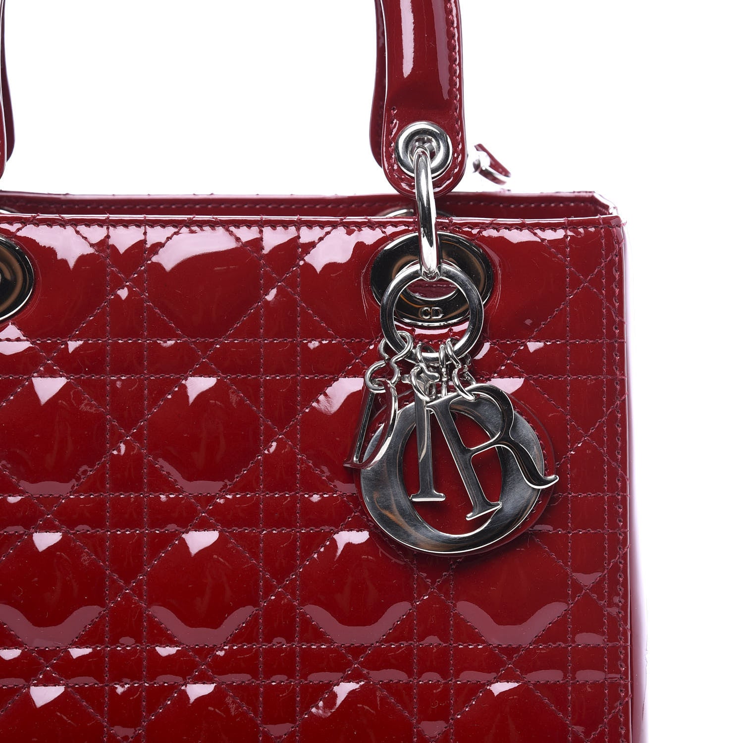 Christian Dior Patent Cannage Medium Lady Dior Red 9 of 9