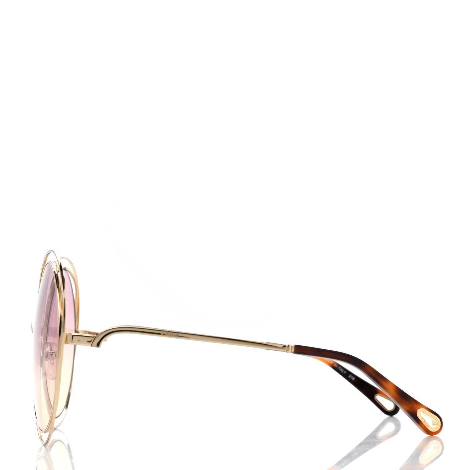 Chloe Metal Oversized Round Carlina Oversized Round Sunglasses CE114SD Gold 3 of 6
