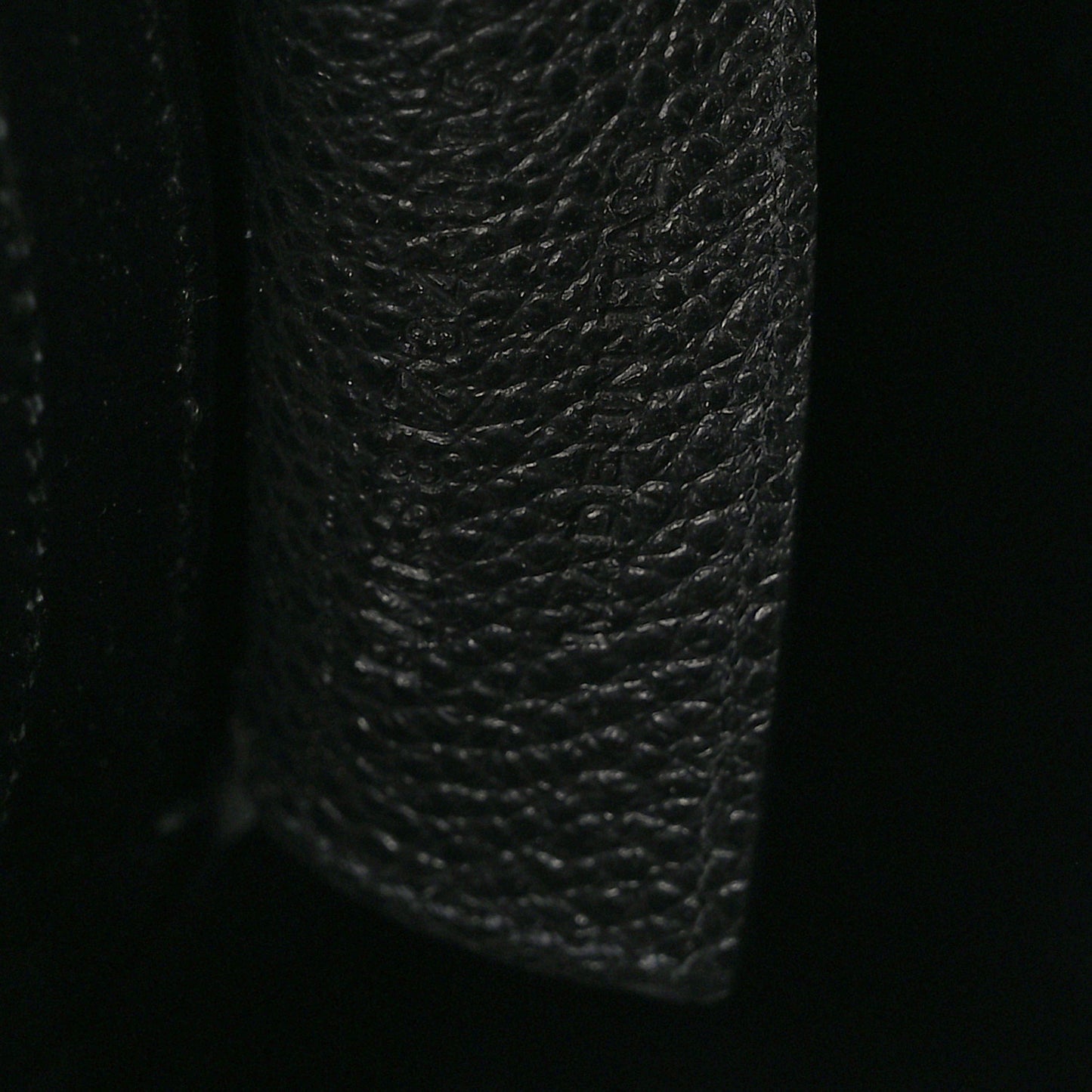 Grained Calfskin Medium Emmanuelle Bucket Bag Black