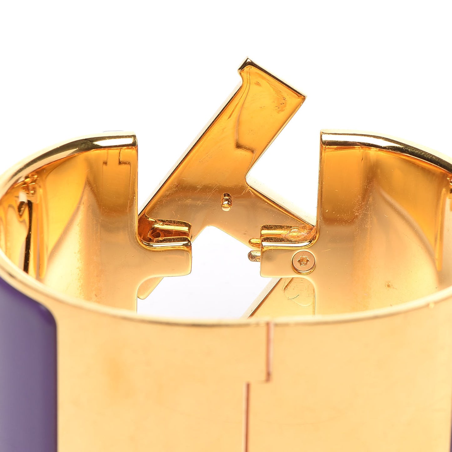 Enamel Extra Wide Clic Clac H Bracelet PM Pourpre