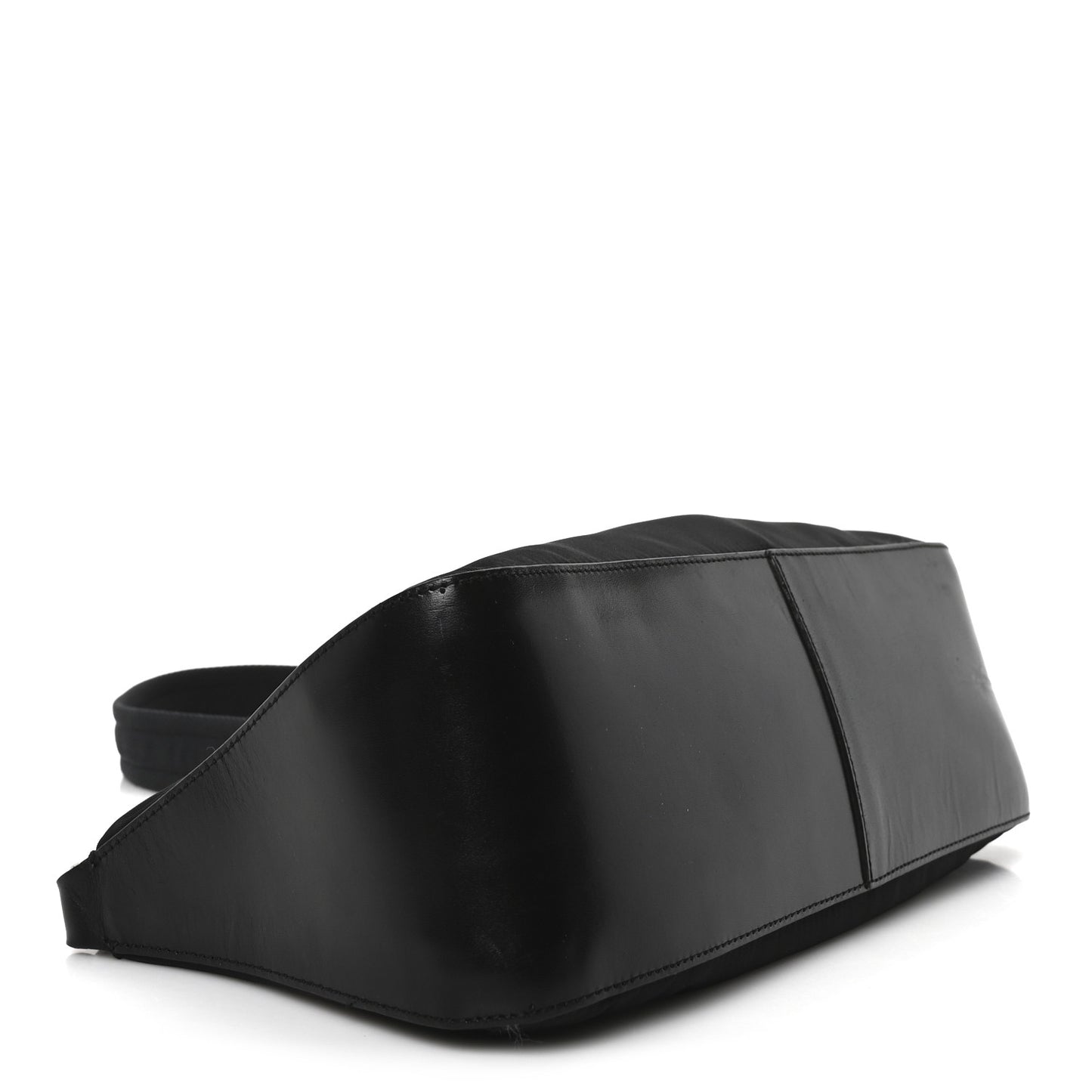 Tessuto Nylon Calfskin Pochette Black