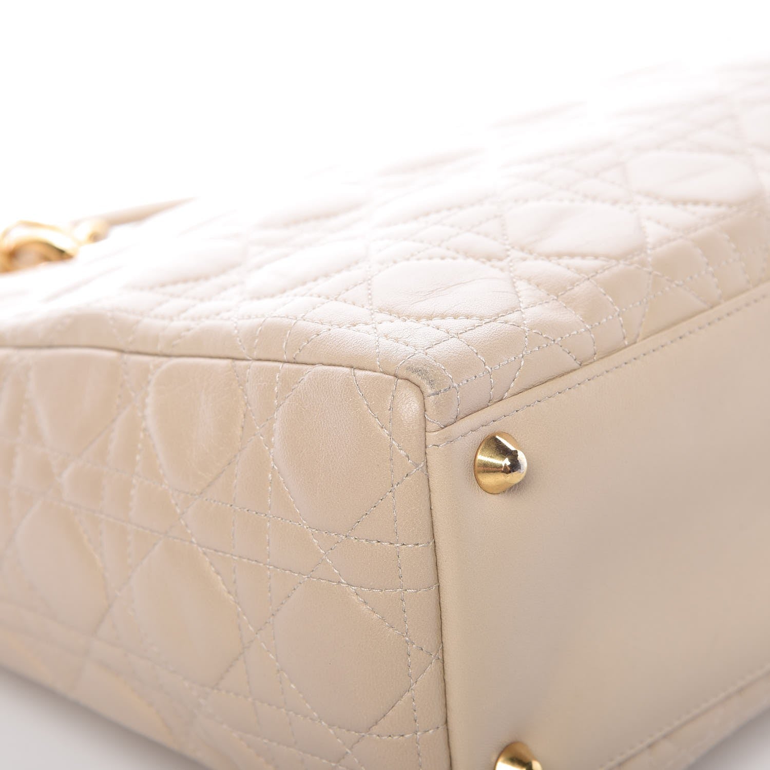 Christian Dior Lambskin Cannage Large Lady Dior Beige 16 of 16