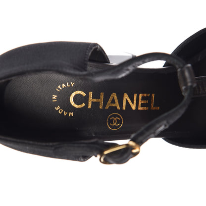 Chanel Lambskin Patent Grosgrain Chain CC Pumps 35 Black 6 of 11