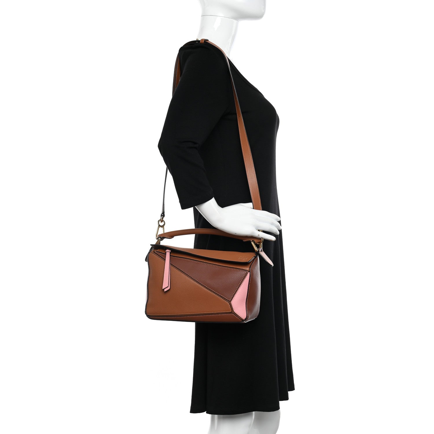 Loewe Calfskin Small Puzzle Bag Tan Pink 2 of 10