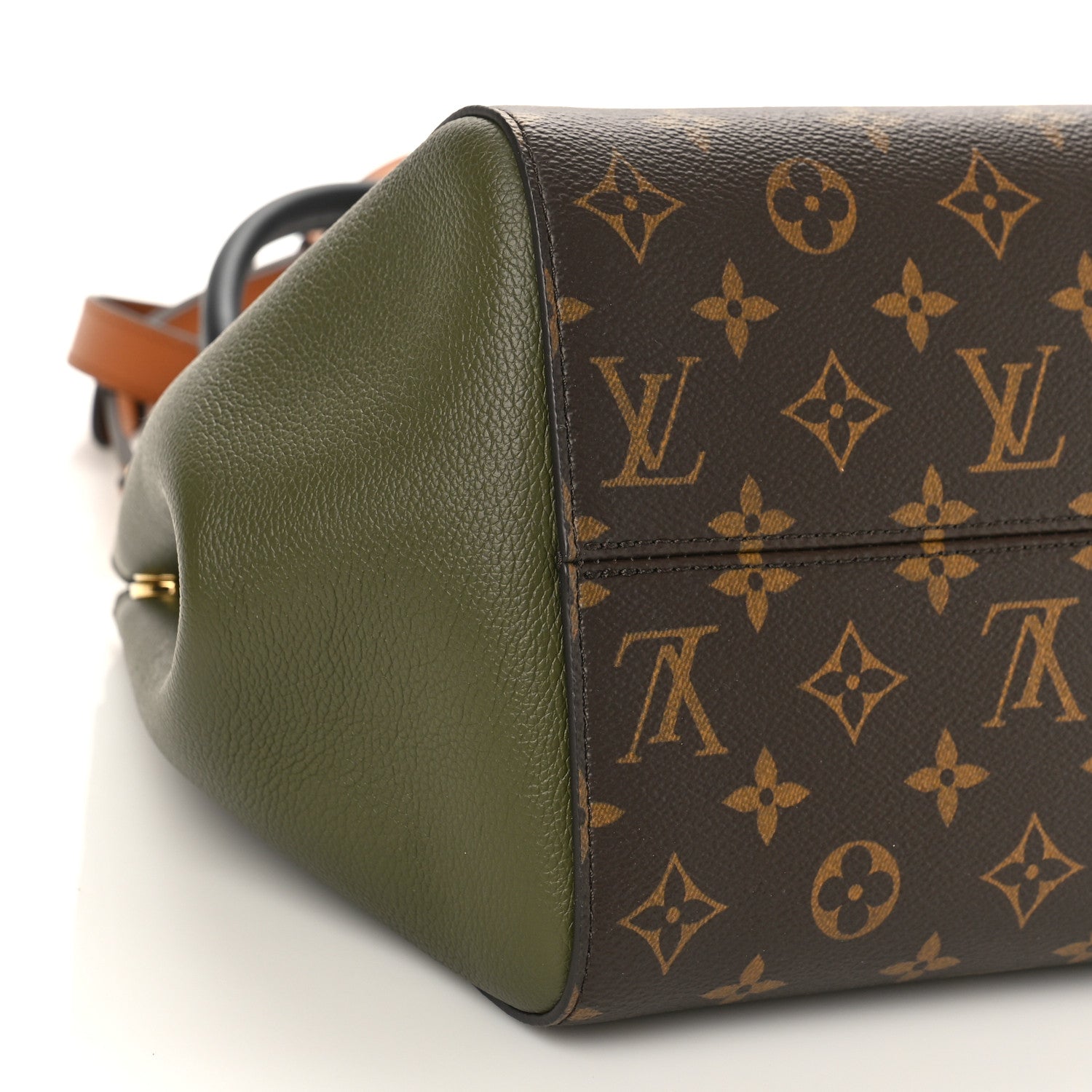 Louis Vuitton Calfskin Monogram Fold Tote PM Cream Khaki Black 7 of 8