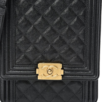 Chanel Caviar Quilted North South Boy Flap Black 7 of 11