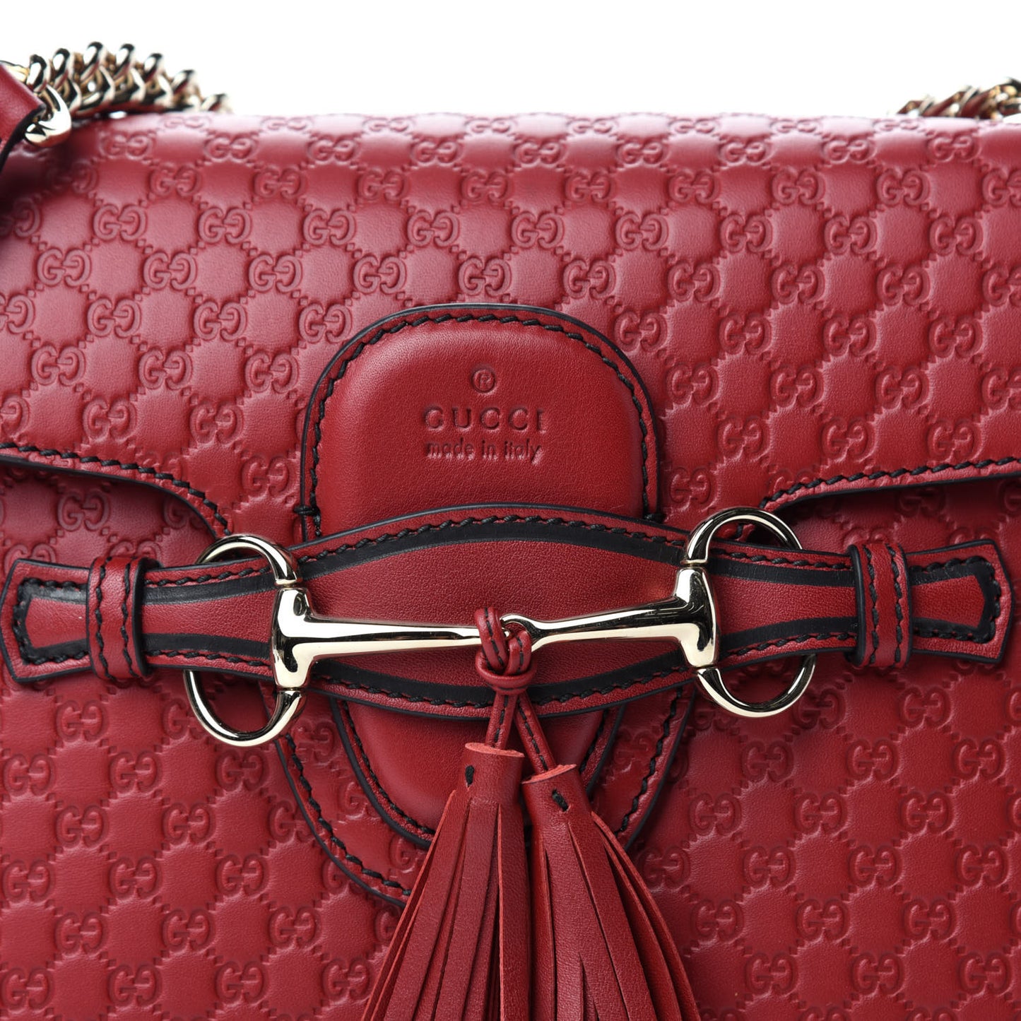 Microguccissima Medium Emily Chain Shoulder Bag Red