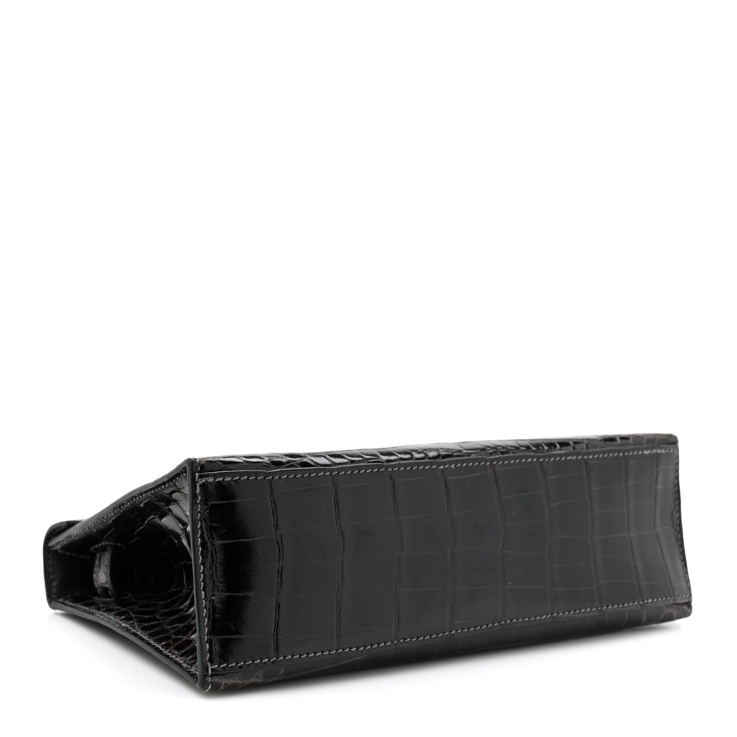Hermes Shiny Niloticus Crocodile Kelly Pochette Graphite 4 of 12