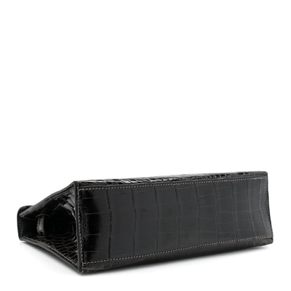Hermes Shiny Niloticus Crocodile Kelly Pochette Graphite 4 of 12