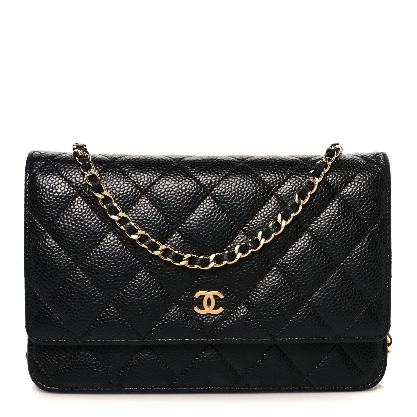 Caviar Quilted Wallet On Chain WOC Black