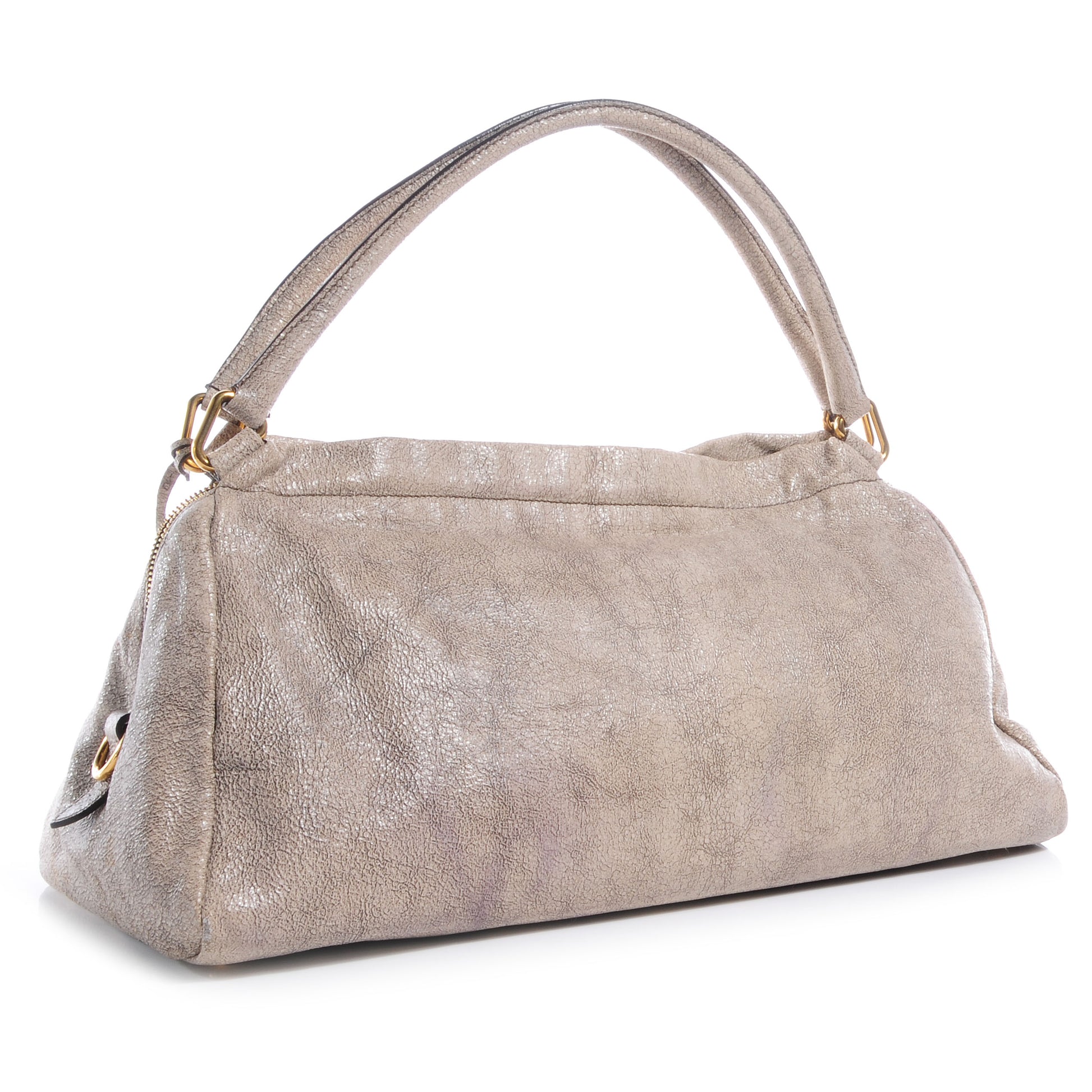 Prada Craquele Shoulder Bag Talco 3 of 9