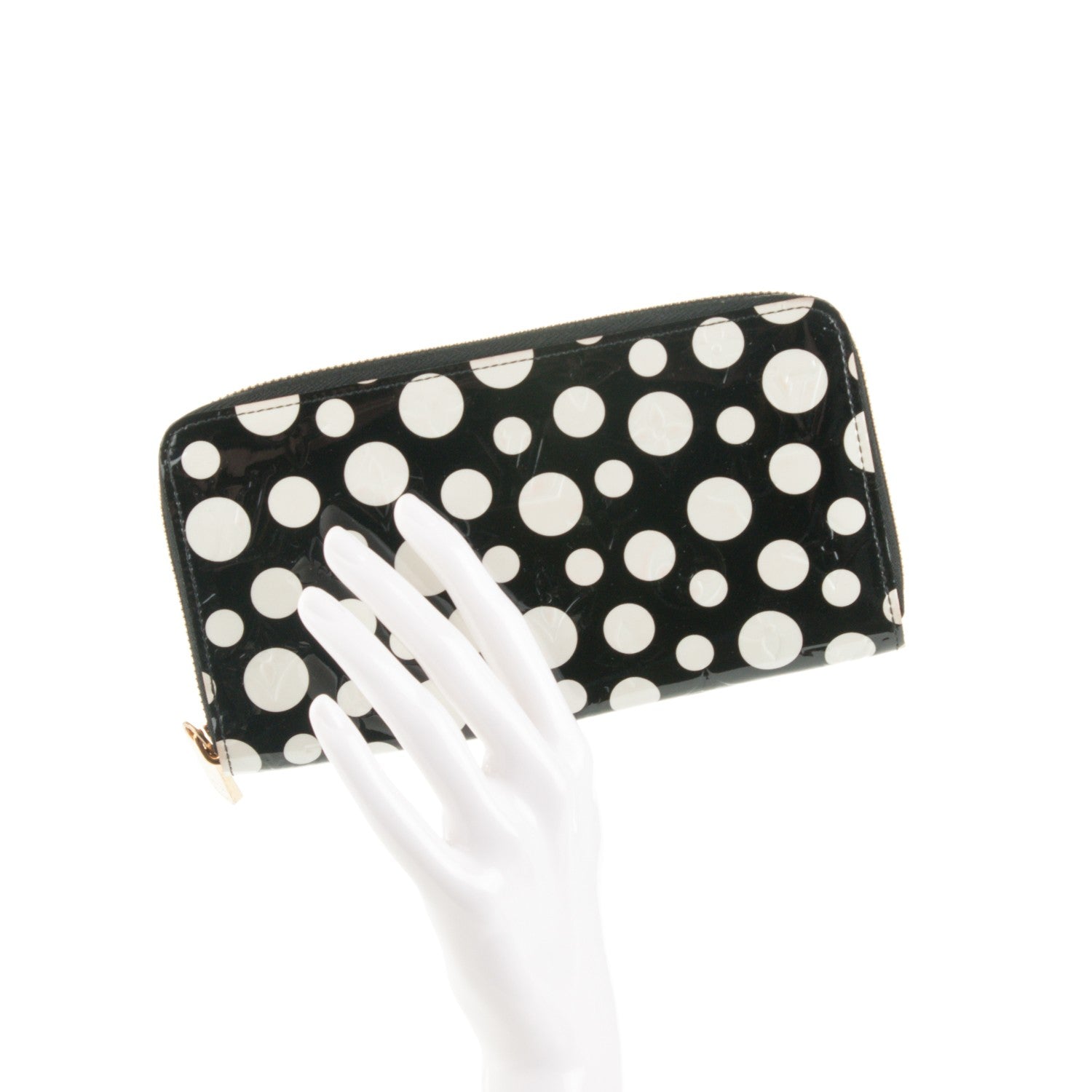 Louis Vuitton Vernis Kusama Infinity Dots Zippy Wallet Black 2 of 11