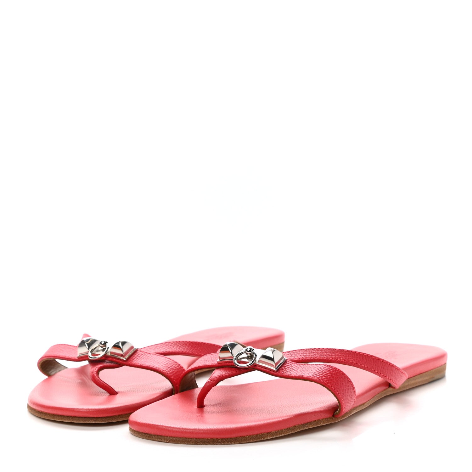Hermes Epsom Corfou Sandals 36.5 Rouge 2 of 6