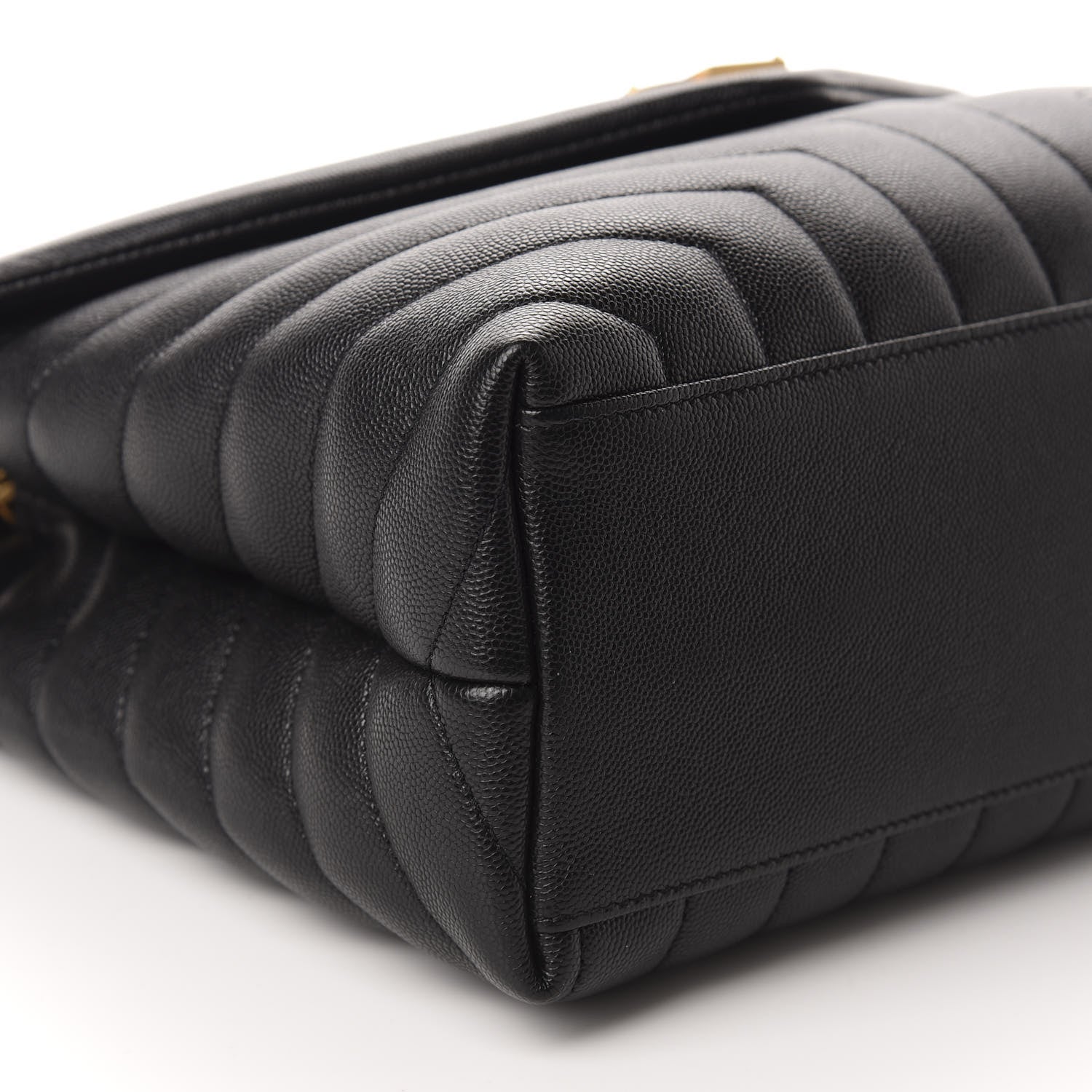 Saint Laurent Grain de Poudre Calfskin Y Quilted Monogram Medium Loulou Chain Satchel Black 6 of 11