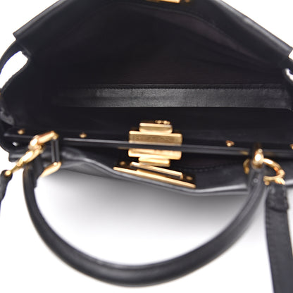 Fendi Vitello Seta Shiny Nappa Medium Peekaboo Iconic Satchel Black 6 of 12