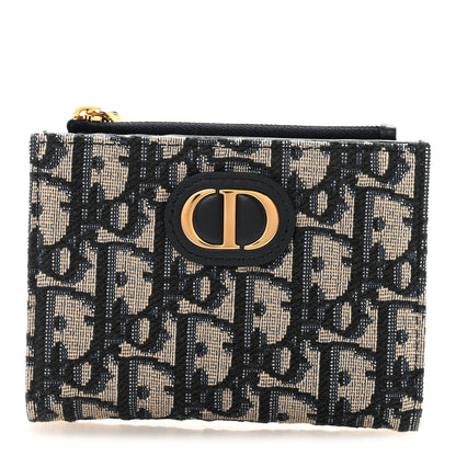 Christian Dior Oblique 30 Montaigne Dahlia Wallet Blue 1 of 8