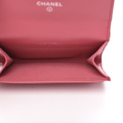 Chanel Lambskin Quilted Flap Card Holder Wallet Dark Pink 5 of 8